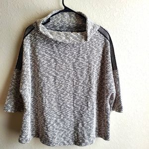 Zenergy By Chico’s Knit Crochet Cowl Neck Sweater